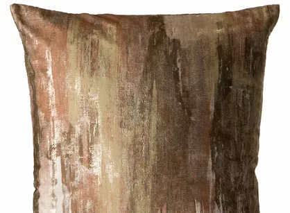 Poszewka welwetowa 45x45 ELLA ceglana z metalicznym nadrukiem