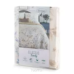 Pościel bawełniana 140x200 JASMINA kremowa z wzorem roślinnym z kolekcji Classic Family - 7