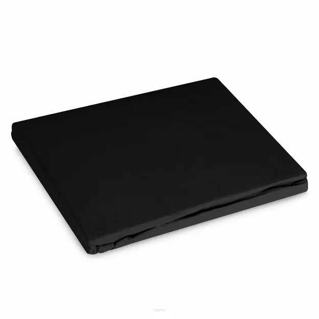 Prześcieradło z bawełny renforce z gumką 160x200 czarne BASIC