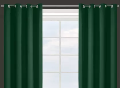 Zasłona na przelotkach 135x250 PARISA zaciemniająca ciemna zieleń jednokolorowa Design 91