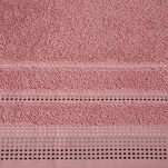 Ręcznik 50x90 POLA pudrowy z kolorową bordiurą zakończoną stebnowaniem 500 g/m2 - 2