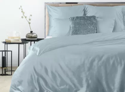 Pościel satynowa 180x200 NOVA 3 jednokolorowa gładka błękitna