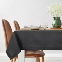 Obrus 145x350 STELLA 2 czarny mereżka zdobiony kantą