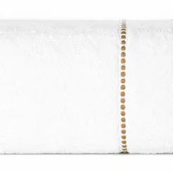 Ręcznik bawełniany 50x90 SUZI biały z kontrastującą stebnowaną bordiurą w delikatne paseczki