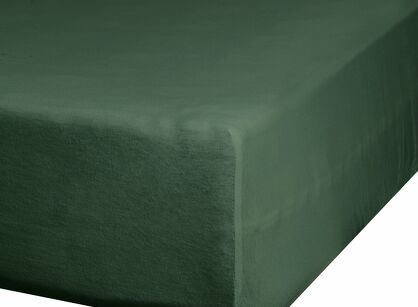 Prześcieradło z satyny bawełnianej z gumką NOVA 3 ciemna zieleń 100x200