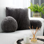 Poszewka dekoracyjna 50x50 BUKLA 11C ciemny szary jednokolorowa wzór baranka - 4