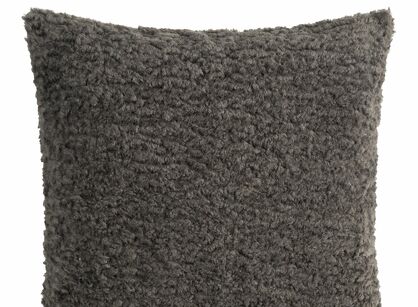 Poszewka dekoracyjna 50x50 BUKLA 11C ciemny szary jednokolorowa wzór baranka