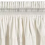 Zasłona na taśmie 140x270 AURA welwetowa biała jednokolorowa zdobiona w górnej części falbanami - 9