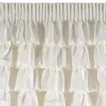 Zasłona na taśmie 140x270 AURA welwetowa biała jednokolorowa zdobiona w górnej części falbanami - 3