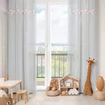 Firana na przelotkach 140x250 MOON 1 biała z etaminy zdobiona taśmą dekoracyjną w wiszące księżyce - 8