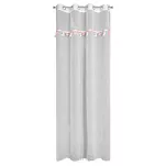 Firana na przelotkach 140x250 MOON 1 biała z etaminy zdobiona taśmą dekoracyjną w wiszące księżyce - 7