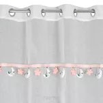 Firana na przelotkach 140x250 MOON 1 biała z etaminy zdobiona taśmą dekoracyjną w wiszące księżyce - 4