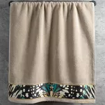 Ręcznik 70x140 EVA 15 Eva Minge beżowy zdobiony bordiurą z designerskim wzorem w motyle z kolekcji Premium - 2