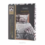 Pościel z makosatyny 160x200 EVA 21 Eva Minge jasnobrązowa z wzorem zwierzęcym i napisami z kolekcji Premium - 2