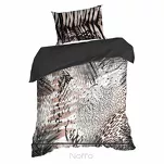 Pościel z makosatyny 160x200 EVA 21 Eva Minge jasnobrązowa z wzorem zwierzęcym i napisami z kolekcji Premium - 4