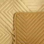 Narzuta welwetowa 220x240 SOFIA 2 miodowa pikowana w geometryczny wzór - 2