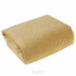 Narzuta welwetowa 220x240 SOFIA 2 miodowa pikowana w geometryczny wzór - 4