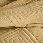 Narzuta welwetowa 220x240 SOFIA 2 miodowa pikowana w geometryczny wzór - 6