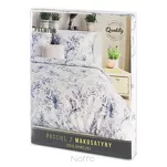 Pościel z makosatyny 220x200 PREMIUM 28 różowa niebieska kwiatowy wzór Premium - 8