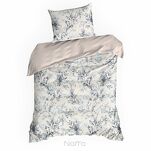 Pościel z makosatyny 220x200 PREMIUM 28 różowa niebieska kwiatowy wzór Premium - 5