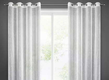 Firana na przelotkach 140x250 NESSI biała o strukturze deszczyku i siatki