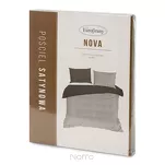 Pościel satynowa 160x200 NOVA 3 dwukolorowa gładka srebrna stalowa - 3