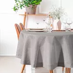 Obrus fi 120 BIANCA 2 srebrny zdobiony kantą z wplecioną nicią srebrną Diva Line - 4