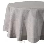 Obrus fi 120 BIANCA 2 srebrny zdobiony kantą z wplecioną nicią srebrną Diva Line - 6