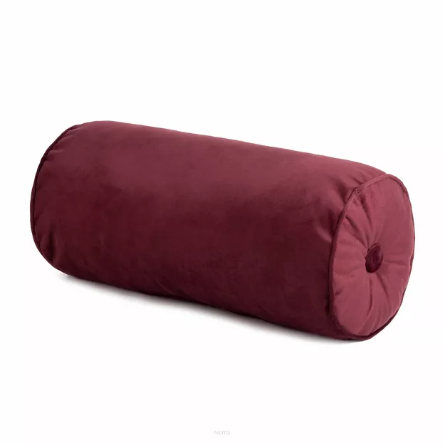 Poduszka welwetowa 20x45 bordowa w kształcie walca
