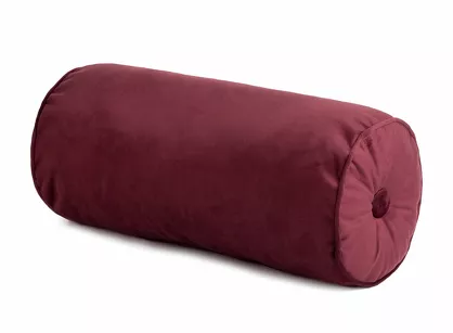 Poduszka welwetowa 20x45 bordowa w kształcie walca