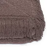 Koc bawełniany 150x200 0293-7 espresso ciemny brąz gładki z frędzlami - 2