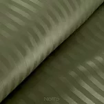 Pościel satynowa 220x200 VERA jednokolorowa gładka oliwkowa w prążki - 4