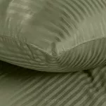 Pościel satynowa 220x200 VERA jednokolorowa gładka oliwkowa w prążki - 3