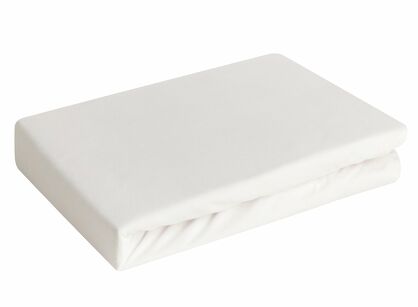 Prześcieradło z bawełny jersey 3 z gumką kremowe 140x200