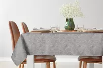 Bieżnik 40x140 ISLA srebrny z żakardowym wzorem liści bananowca - 4