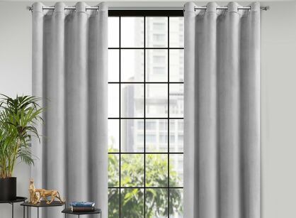 Zasłona na przelotkach 140x250 ROSA welwetowa srebrna Design 91