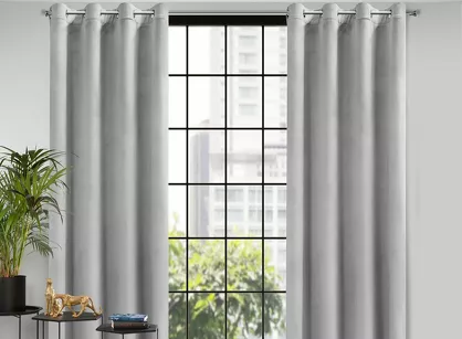 Zasłona na przelotkach 140x250 ROSA welwetowa srebrna Design 91