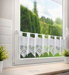 Zazdrostka gotowa na szelkach 150x30 ISAAC biała z bawełny zdobiona koronką - 7