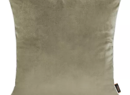 Poszewka welwetowa 45x45 VELVET 57H beżowa z wypustką na brzegach i imitacją lnu