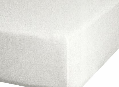 Prześcieradło z bawełny frotte z gumką kremowe 180x200 Design 91