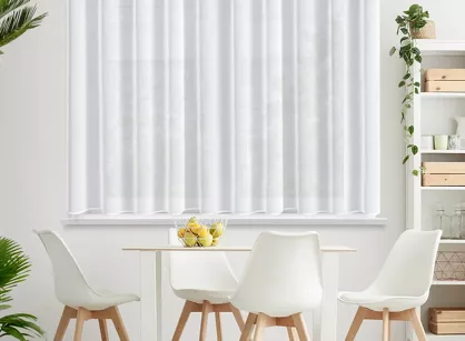 Firana na przelotkach 350x150 LANA biała z matowej etaminy półprzeźroczysta