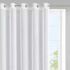 Firana gotowa na przelotkach 350x150 LANA biała z matowej etaminy półprzeźroczysta