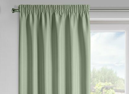 Zasłona na taśmie 140x175 RITA jednokolorowa oliwkowa z miękkiej tkaniny