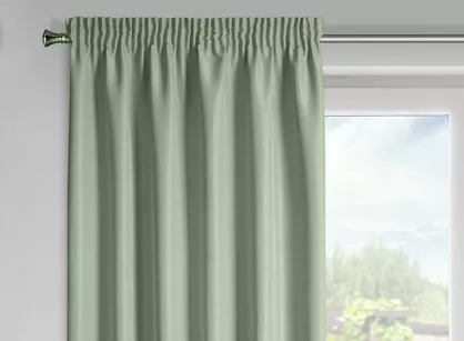 Zasłona na taśmie 140x175 RITA jednokolorowa oliwkowa z miękkiej tkaniny