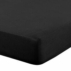 Prześcieradło z bawełny renforce z gumką 220x200 czarne BASIC