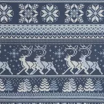 Pościel świąteczna 220x200 FJORD granatowo biała wzór skandynawski z flaneli - 2