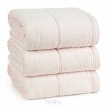 Ręcznik 30x50 MARI jasny róż z welurową bordiurą w pasy 500 g/m2 - 4