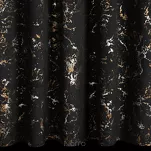 Zasłona na taśmie 140x270 DORI welwetowa czarna zdobiona metalicznym nadrukiem marmurku - 6