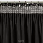 Zasłona na taśmie 140x270 DORI welwetowa czarna zdobiona metalicznym nadrukiem marmurku - 7