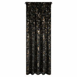 Zasłona na taśmie 140x270 DORI welwetowa czarna zdobiona metalicznym nadrukiem marmurku - 12